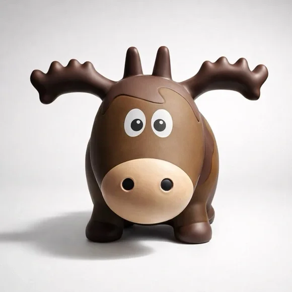 Wildlife Hoppers Inflatable Moose – Toddler Ride-On Bouncing Toy - Picture 1 of 10